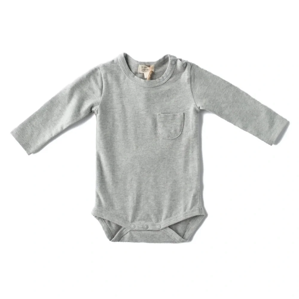 The Simple Folk | Organic Cotton Onesie Melange Grey | 3-6 M
